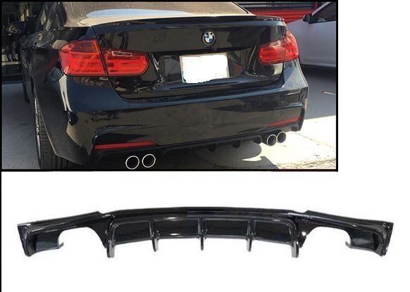 Bmw F30 Uyumlu (2012-2018) M Model Sağ Sol Çift Çıkış Difüzör (Parlak Siyah-Taiwan)