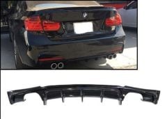 Bmw F30 Uyumlu (2012-2018) M Model Sağ Sol Çift Çıkış Difüzör (Parlak Siyah-Taiwan)