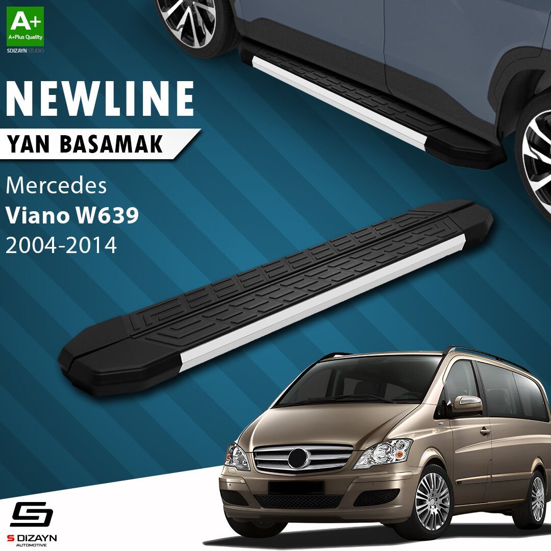 S-Dizayn Mercedes Viano W639 Kısa Şase NewLine Aluminyum Yan Basamak 233 Cm 2004-2014 A+ Kalite