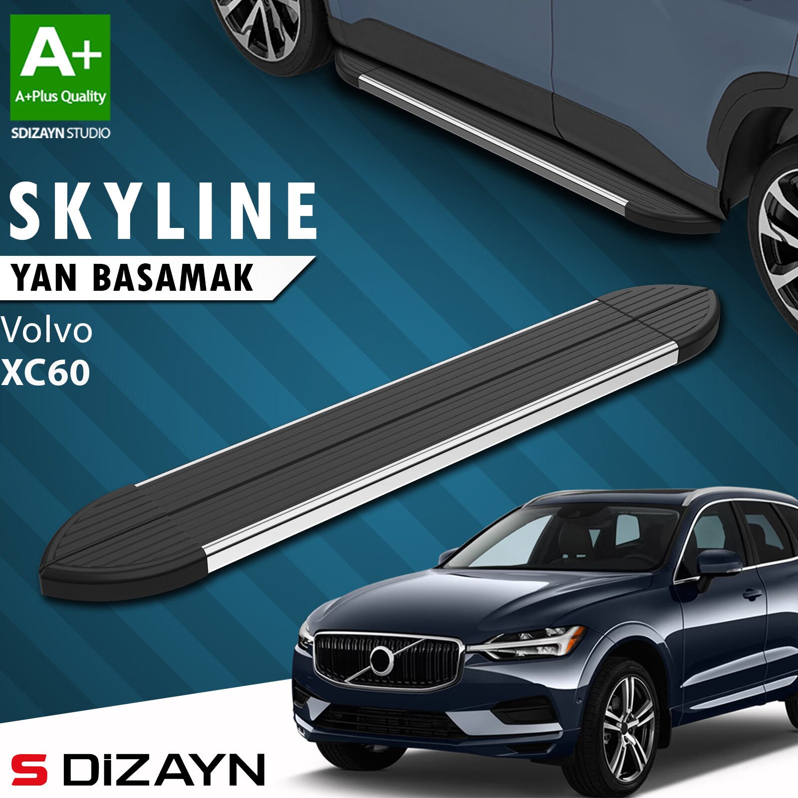 S-Dizayn Volvo Xc60 2 Skyline Krom Yan Basamak 193 Cm 2017-2023 A+ Kalite