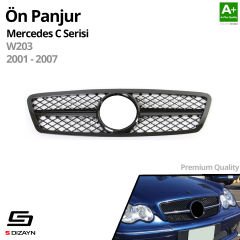 S-Dizayn Mercedes C-Class W203 Ön Panjur Parlak Siyah Piano Black AMG Model 2001-2007