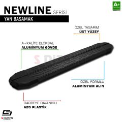 S-Dizayn Mercedes Vito W639 Kısa Şase NewLine Siyah Yan Basamak 233 Cm 2004-2014 A+ Kalite