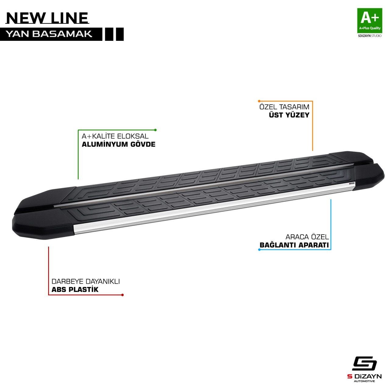 Jeep Commander Uyumlu Newline Krom Yan Basamak 173 Cm 2006-2010