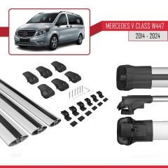 Mercedes V Class W447 2014 ve Sonrası ile uyumlu ACE-1 Ara Atkı Tavan Barı GRİ 3 ADET BAR