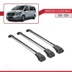 Mercedes V Class W447 2014 ve Sonrası ile uyumlu ACE-1 Ara Atkı Tavan Barı GRİ 3 ADET BAR