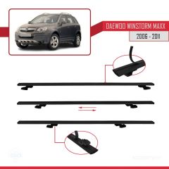 Daewoo Winstorm MaXX 2006-2011 Arası ile uyumlu Basic Model Ara Atkı Tavan Barı SİYAH 3 ADET