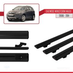 Daewoo Winstorm MaXX 2006-2011 Arası ile uyumlu Basic Model Ara Atkı Tavan Barı SİYAH 3 ADET