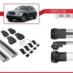 Infiniti FX (S50) 2003-2008 Arası ile uyumlu ACE-1 Ara Atkı Tavan Barı GRİ