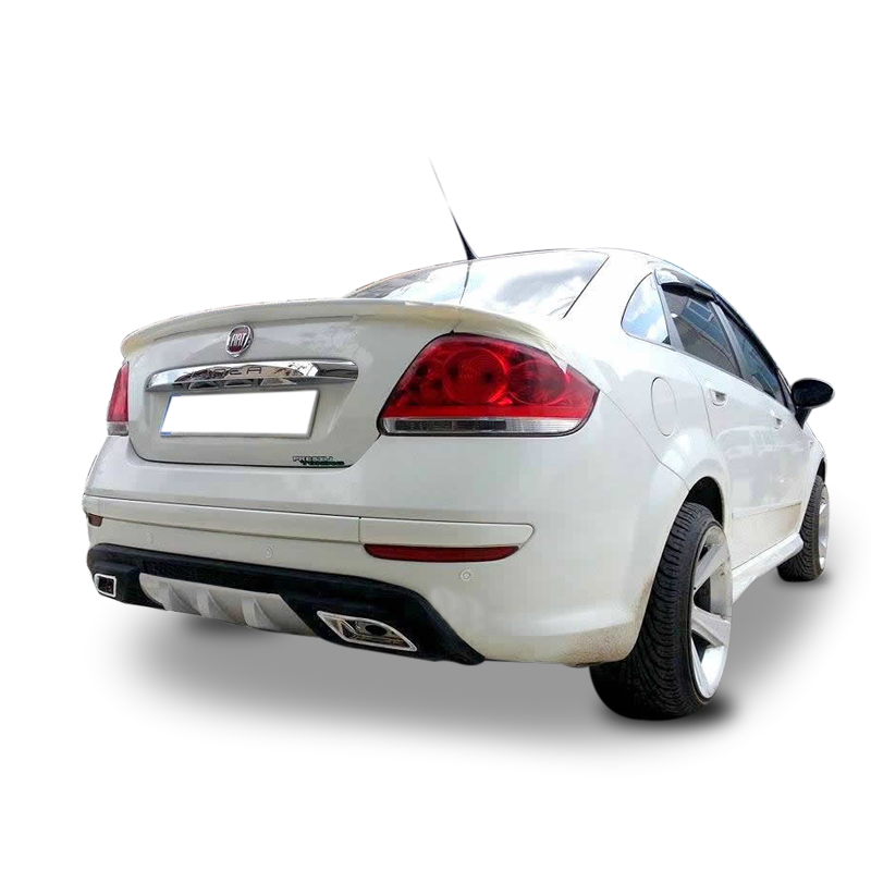 Fiat Linea Uyumlu Egzoz Görünümlü Universal Arka Tampon Eki - Difüzör (Plastik)