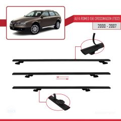 Alfa Romeo 156 Crosswagon (T932) 2000-2007 Arası ile uyumlu Basic Model Ara Atkı Tavan Barı SİYAH 3 ADET