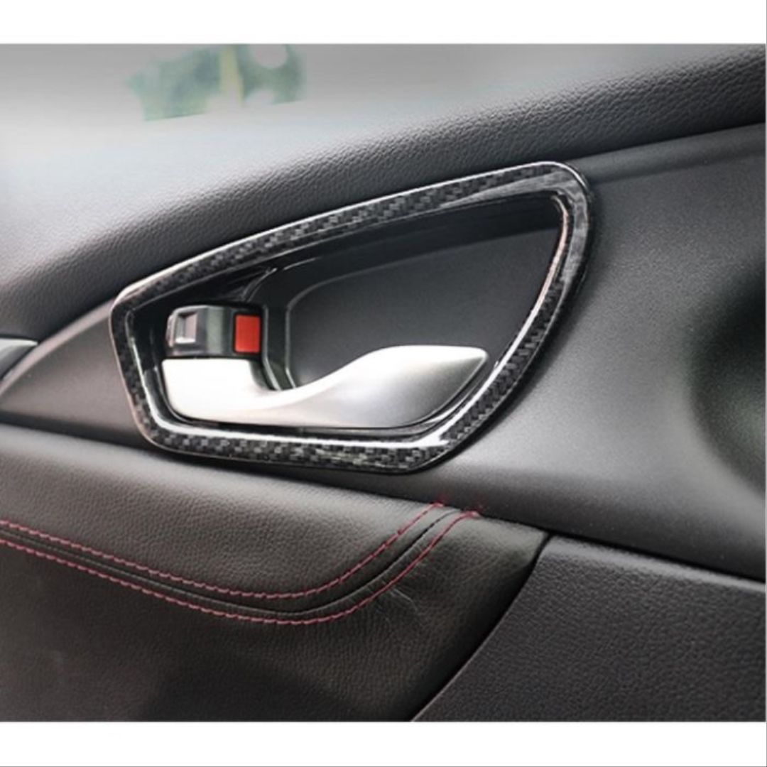 Honda Civic Uyumlu Fc5 2016-2020 İç Kapı Kolu Çerçevesi Karbon İnce
