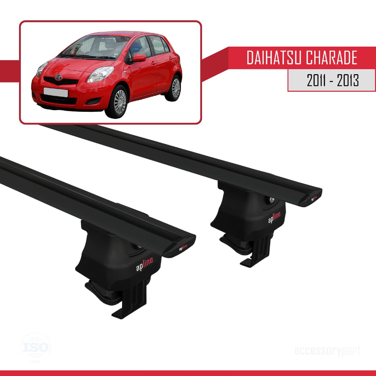 Daihatsu Charade 2011-2013 Arası ile uyumlu ACE-4 Ara Atkı Tavan Barı SİYAH