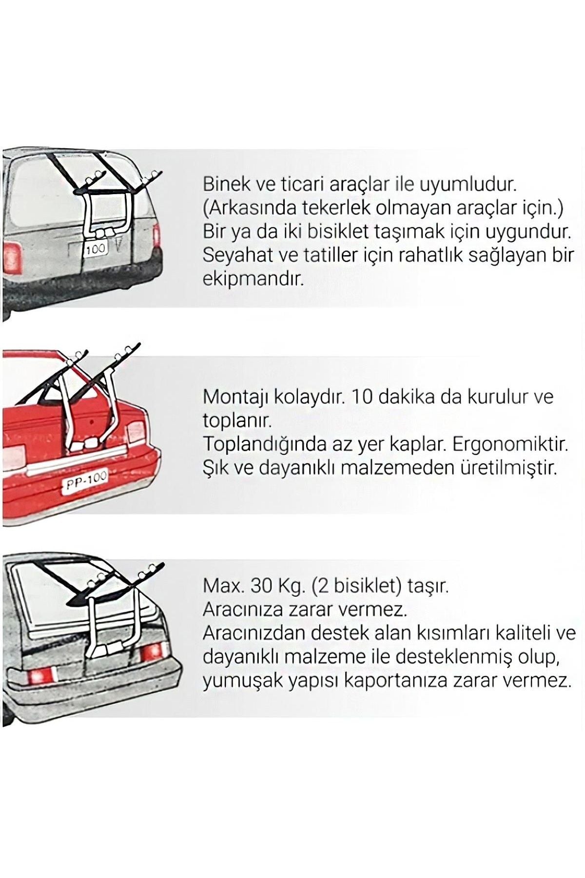 Bisiklet Taşıyıcı Aparat Maks 2 Bisiklet 30 Kg Kapasite