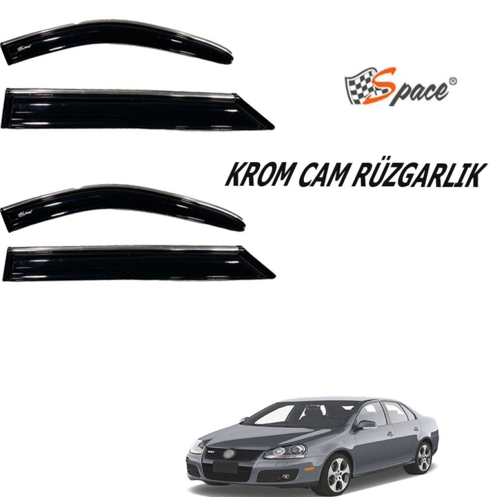 Krom Cam Rüzgarlığı 1.2Mm Volkswagen Jetta 2005-2010 4'Lü / Caru457