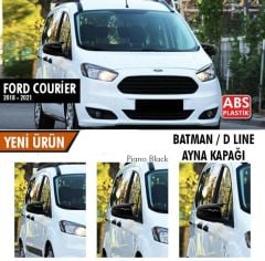 Ford Courier Uyumlu (2018-2021) Batman Yarasa Ayna Kapağı (Parlak Siyah)