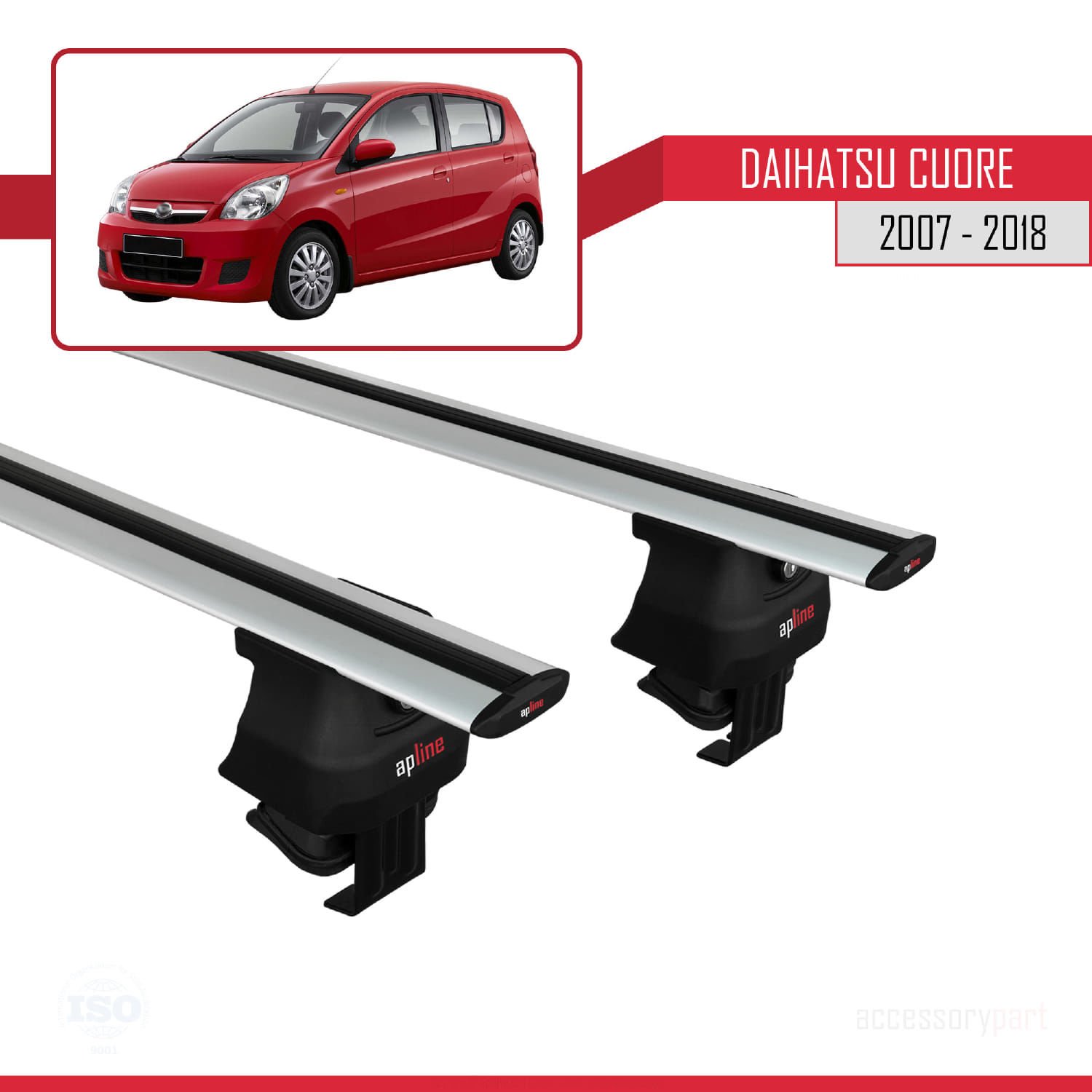 Daihatsu Cuore 2007-2018 Arası ile uyumlu ACE-4 Ara Atkı Tavan Barı GRİ