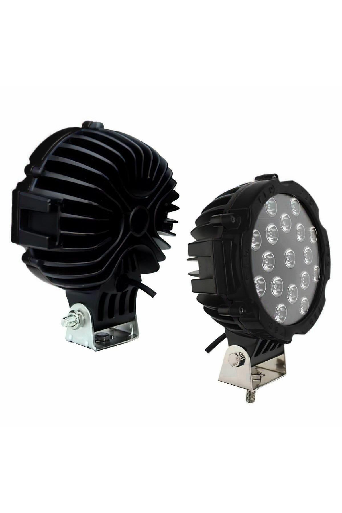 Off Road Sis Lambası Siyah 16 Cm Yuvarlak 17 Led 2 Adet