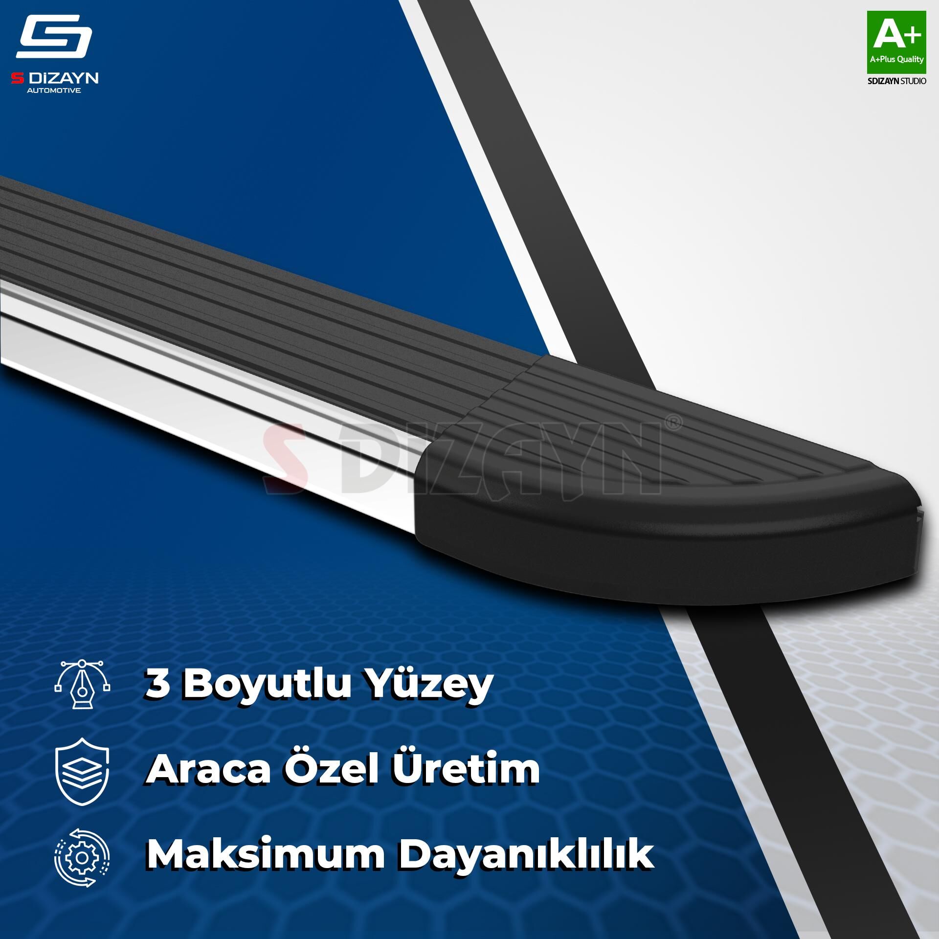 S-Dizayn VW Tayron 2 Skyline Krom Yan Basamak 193 Cm 2024 Üzeri A+ Kalite