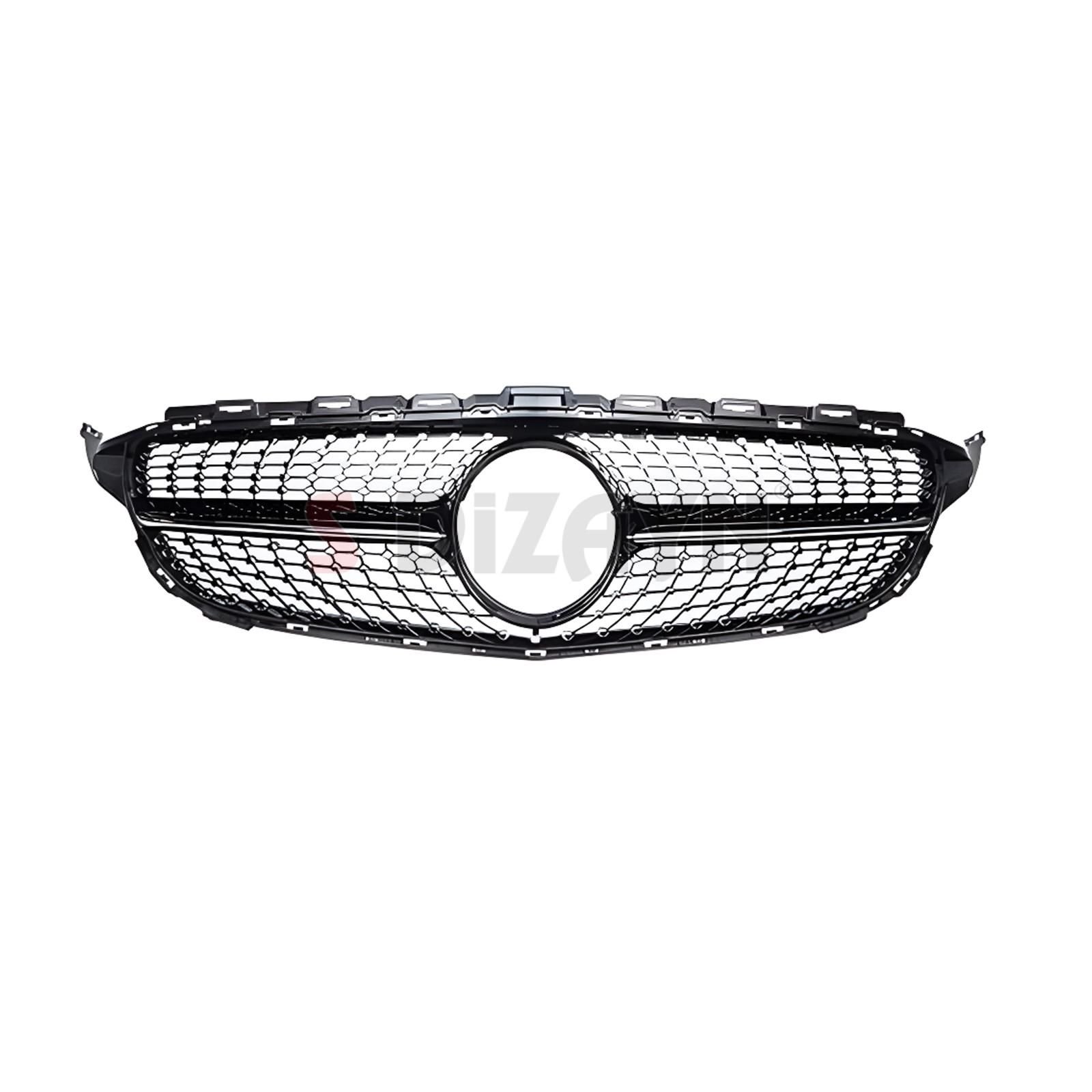 S-Dizayn Mercedes C-Class W205 Ön Panjur Parlak Siyah Piano Black Diamond Model 2015-2018