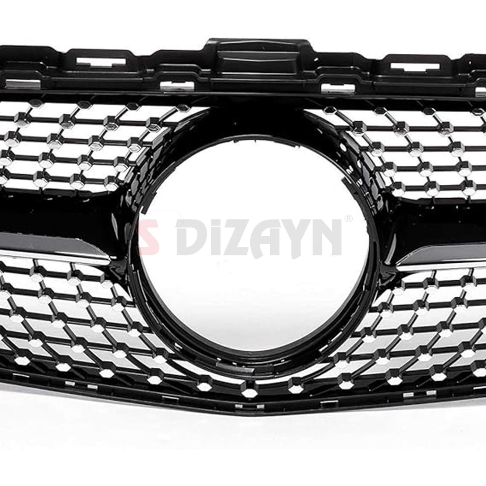 S-Dizayn Mercedes C-Class W205 Ön Panjur Parlak Siyah Piano Black Diamond Model 2015-2018