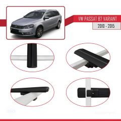 Volkswagen Passat (B7) VARIANT 2010-2015 Arası ile uyumlu Basic Model Ara Atkı Tavan Barı SİYAH 3 ADET