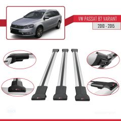Volkswagen Passat (B7) VARIANT 2010-2015 Arası ile Uyumlu FLY Model Ara Atkı Tavan Barı GRİ 3 ADET BAR