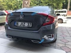 Honda Civic Uyumlu Fc5 Arka Difüzör Parlak Siyah 2016-2021 Arası Parça
