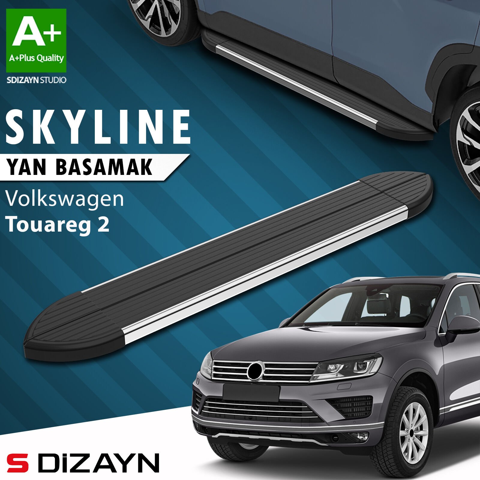 S-Dizayn VW Touareg 2 Skyline Krom Yan Basamak 193 Cm 2010-2018 A+ Kalite