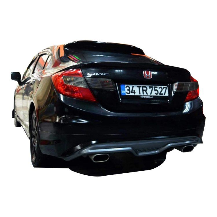 Honda Civic Uyumlu Fb7 (2012-2016) Custom Arka Tampon Eki - Difüzör (Plastik)