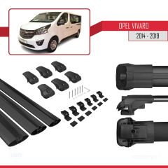 Opel Vivaro 2014-2019 Arası ile uyumlu ACE-1 Ara Atkı Tavan Barı SİYAH 3 ADET BAR