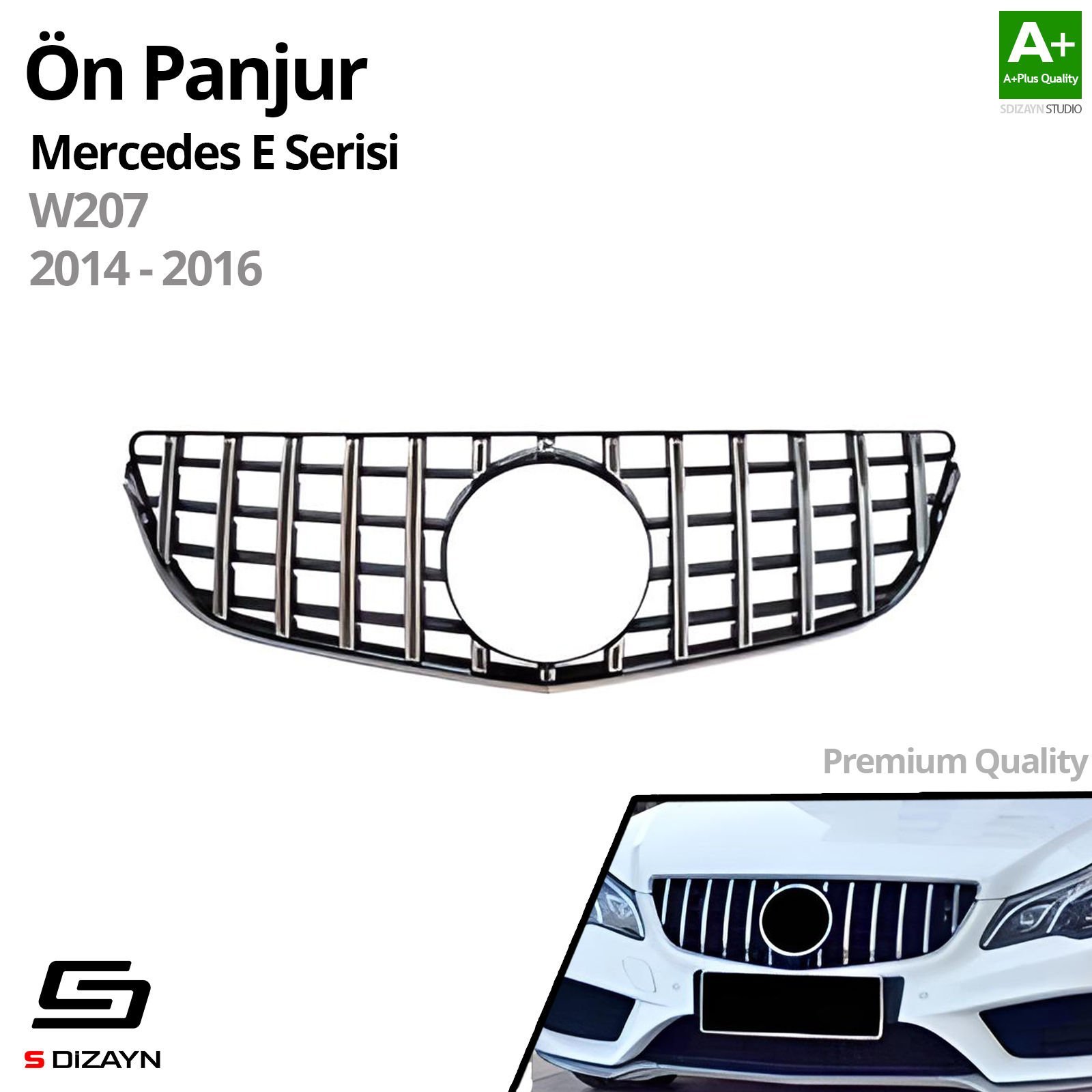 S-Dizayn Mercedes E-Class W207 Ön Panjur Krom GTR Model 2014-2016