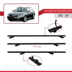 Alfa Romeo 156 Sportwagon (T932) 2000-2007 Arası ile uyumlu Basic Model Ara Atkı Tavan Barı SİYAH 3 ADET