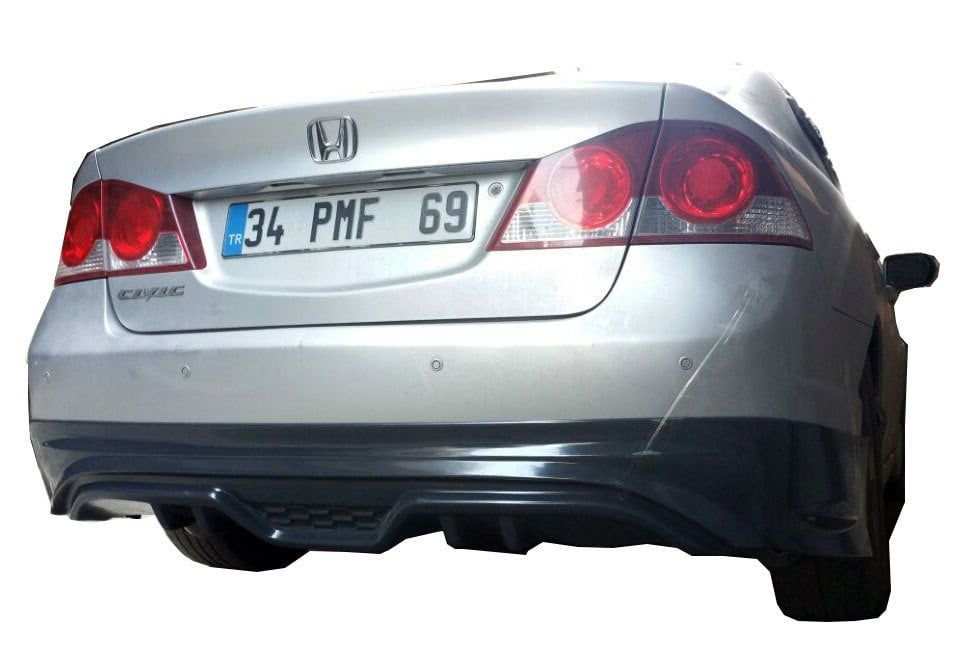 Honda Civic Uyumlu Fd6 (2006-2011) Custom Arka Tampon Eki - Difüzör (Plastik)