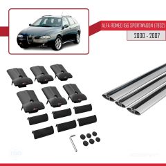 Alfa Romeo 156 Sportwagon (T932) 2000-2007 Arası ile Uyumlu FLY Model Ara Atkı Tavan Barı GRİ 3 ADET BAR