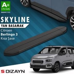 S-Dizayn Citroen Berlingo 3 Kısa Şase Skyline Siyah Yan Basamak 203 Cm 2018 Üzeri A+ Kalite
