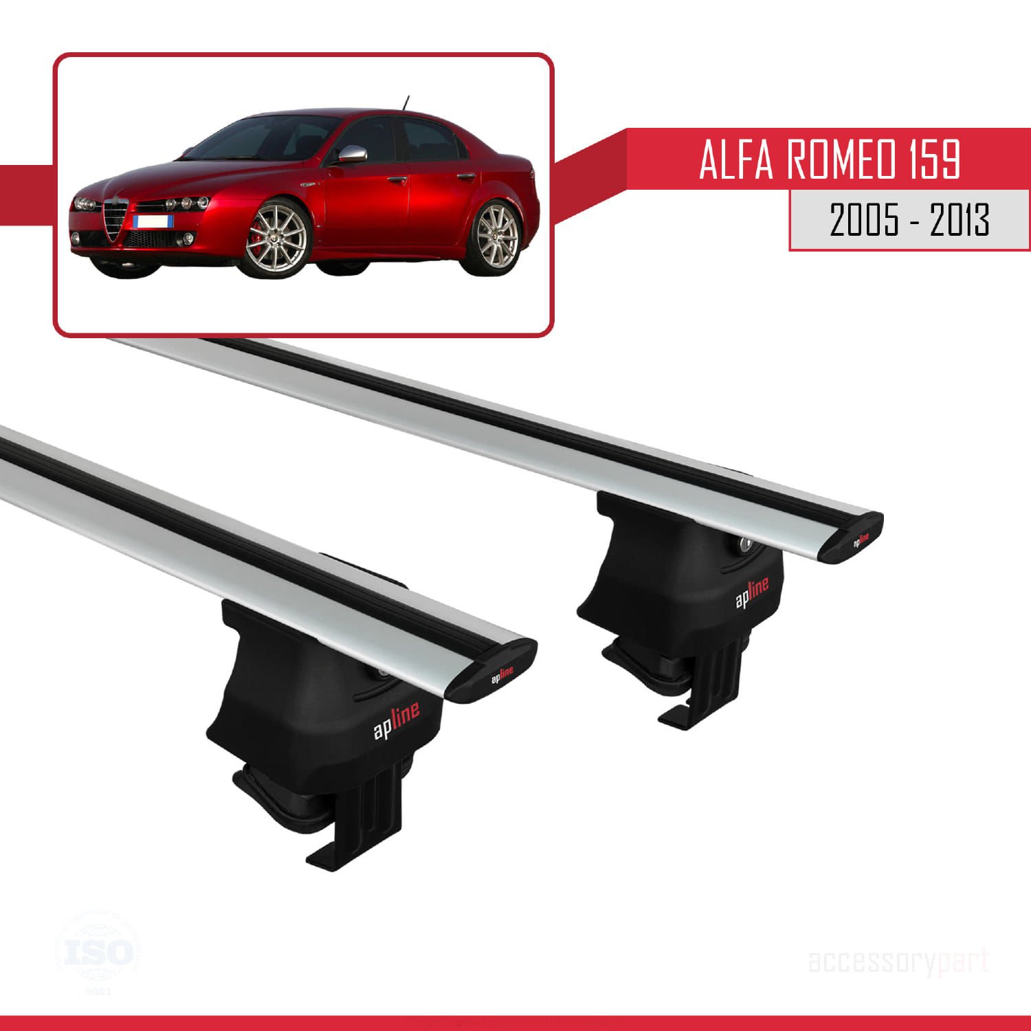Alfa Romeo 159 2005-2013 Arası ile uyumlu ACE-4 Ara Atkı Tavan Barı GRİ