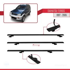 Daihatsu Terios 1997-2005 Arası ile uyumlu Basic Model Ara Atkı Tavan Barı SİYAH 3 ADET
