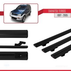 Daihatsu Terios 1997-2005 Arası ile uyumlu Basic Model Ara Atkı Tavan Barı SİYAH 3 ADET