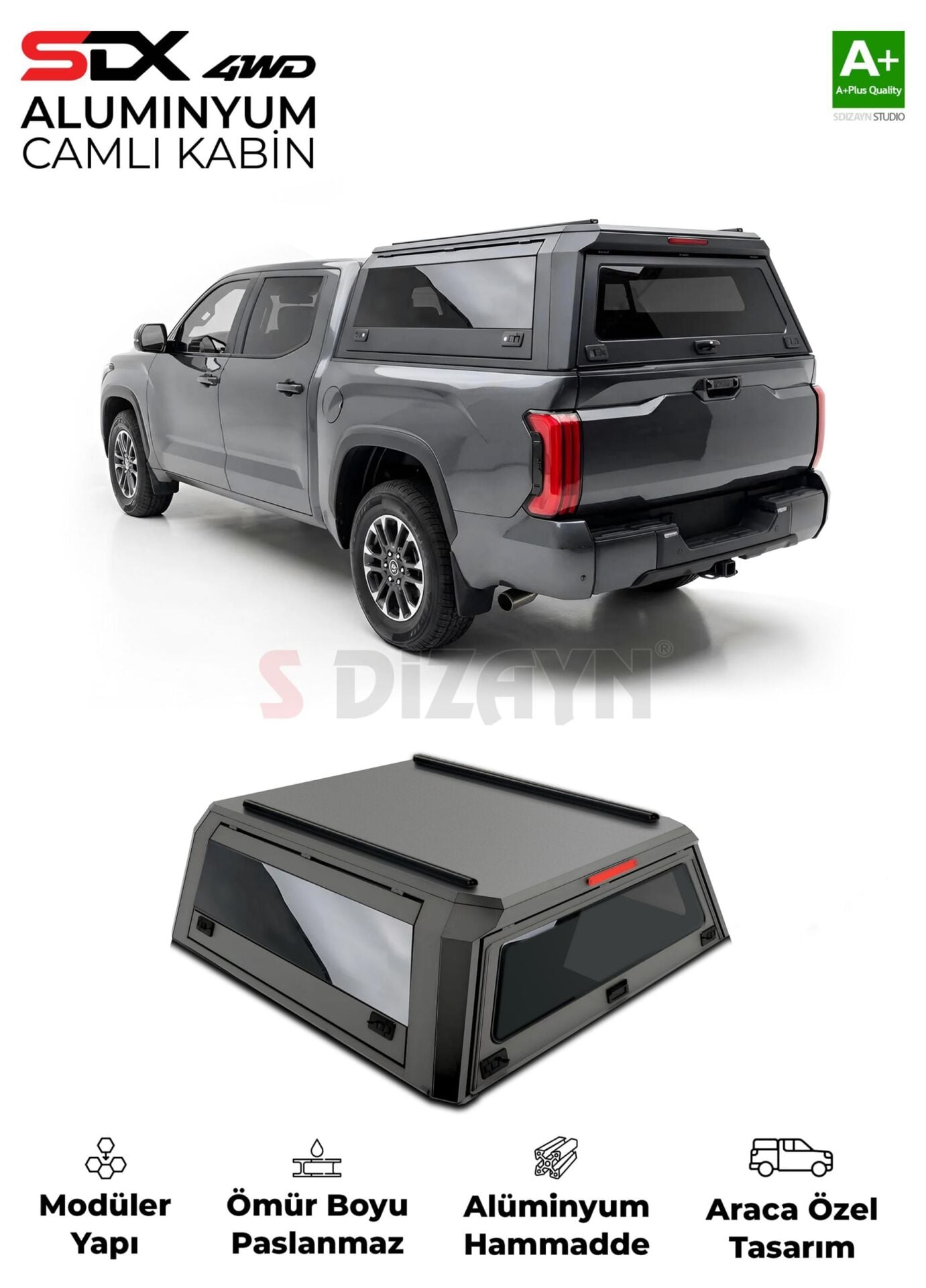 SDX Mitsubishi L200 Aluminyum Pro Camlı Kabin 2015-2023