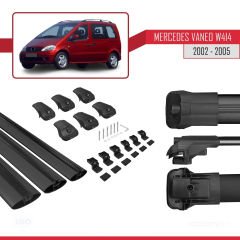 Mercedes Vaneo (W414) 2002-2005 Arası ile uyumlu ACE-1 Ara Atkı Tavan Barı SİYAH 3 ADET BAR