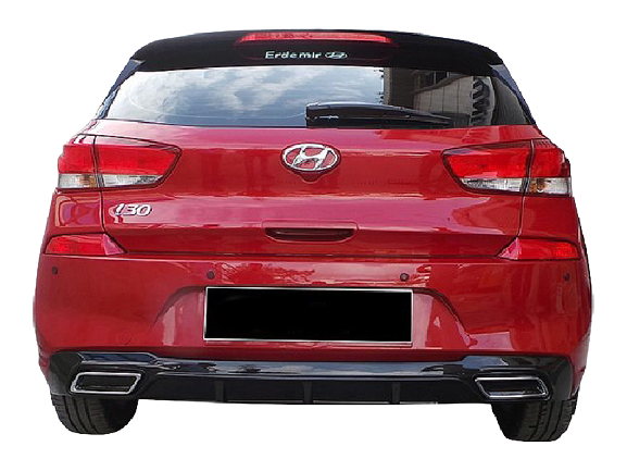Hyundai İ30 Uyumlu (2017-2018) Arka Tampon - Difüzör (Plastik)