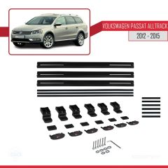 Volkswagen Passat Alltrack (B7) 2012-2015 Arası ile uyumlu Basic Model Ara Atkı Tavan Barı SİYAH 3 ADET