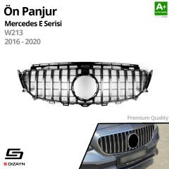 S-Dizayn Mercedes E-Class W213 Ön Panjur Parlak Siyah Piano Black GTR Model 2016-2020