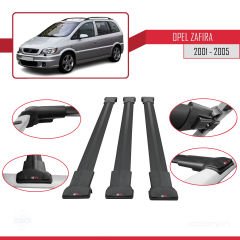 Opel Zafira 2001-2005 Arası ile uyumlu FLY Model Ara Atkı Tavan Barı SİYAH 3 ADET BAR