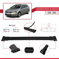 Volkswagen Passat Alltrack (B7) 2012-2015 Arası ile Uyumlu FLY Model Ara Atkı Tavan Barı SİYAH 3 ADET BAR