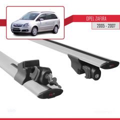 Opel Zafira 2005-2007 Arası ile uyumlu HOOK Model Anahtar Kilitli Ara Atkı Tavan Barı GRİ