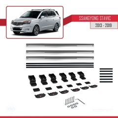Ssangyong Stavic 2013-2019 Arası ile uyumlu Basic Model Ara Atkı Tavan Barı GRİ 3 ADET