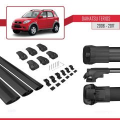 Daihatsu Terios 2006-2017 Arası ile uyumlu ACE-1 Ara Atkı Tavan Barı SİYAH 3 ADET BAR