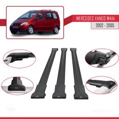 Mercedes Vaneo (W414) 2002-2005 Arası ile uyumlu FLY Model Ara Atkı Tavan Barı SİYAH 3 ADET BAR