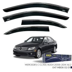 Mercedes C Class W204 2008-2014 -  Kromlu Cam Rüzgarlığı 4Lü Parça